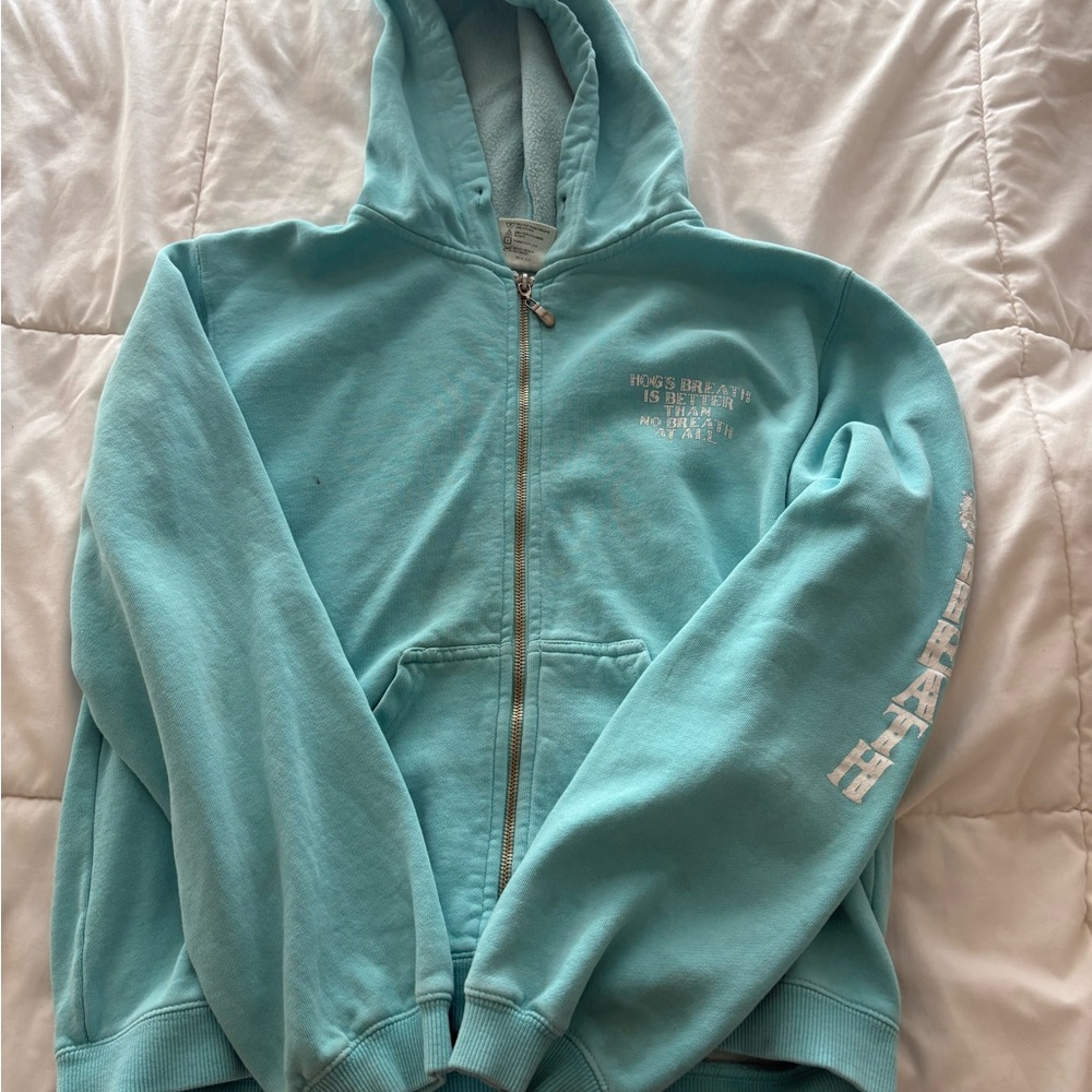 Aqua Blue Key West Vintage Zip-Up Hoodie